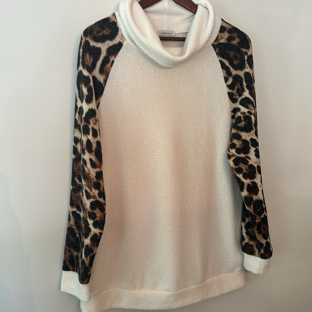 White Birch, Cowl Neck Pullover, size XL